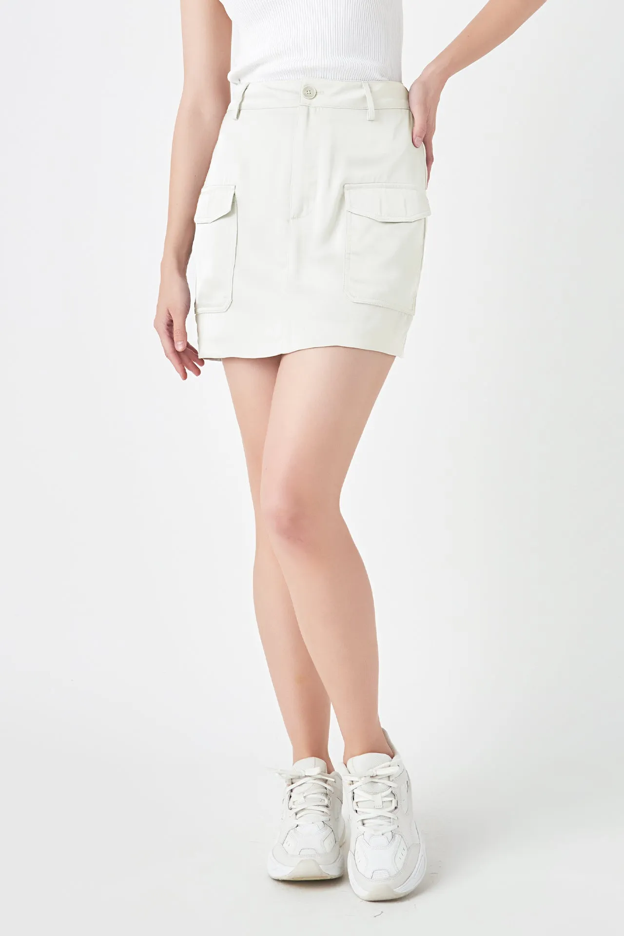 Grey Lab - Satin Pocket Mini Skirt