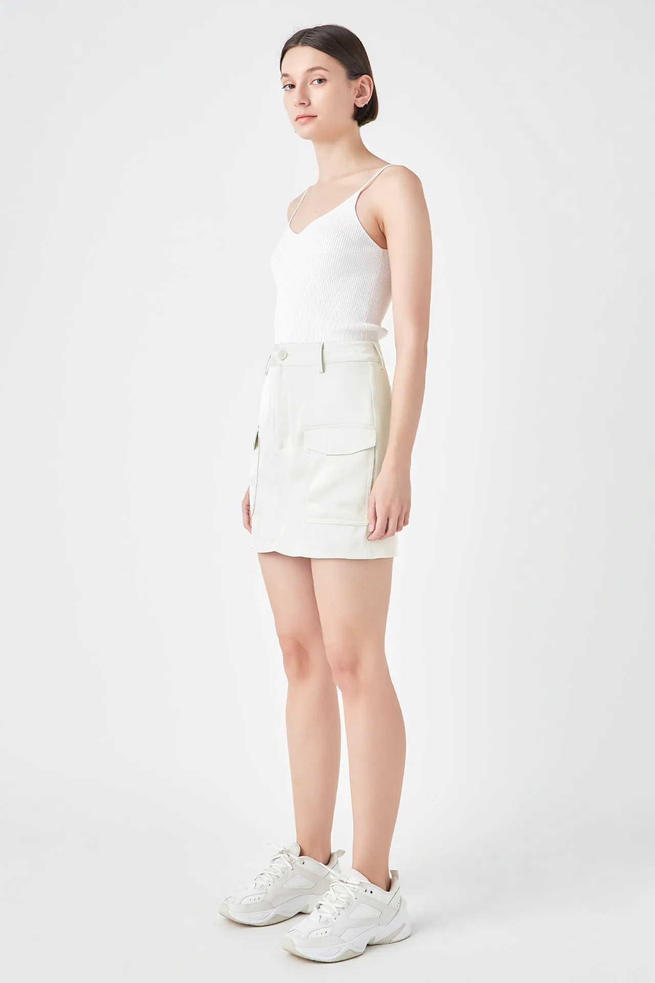 Grey Lab - Satin Pocket Mini Skirt