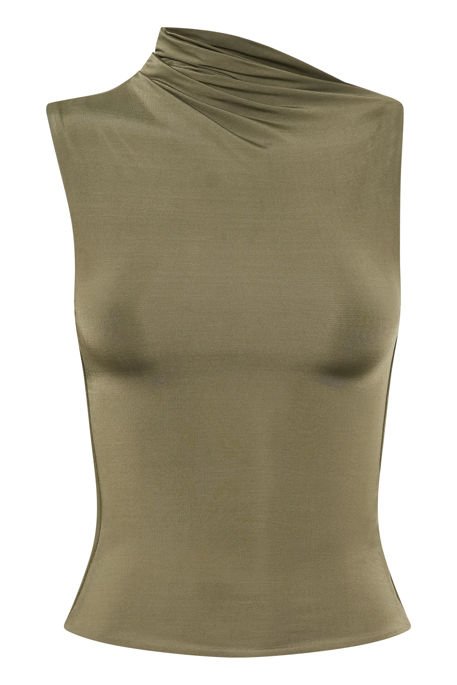 Hadleigh Sleeveless Slinky Top - Dark Olive