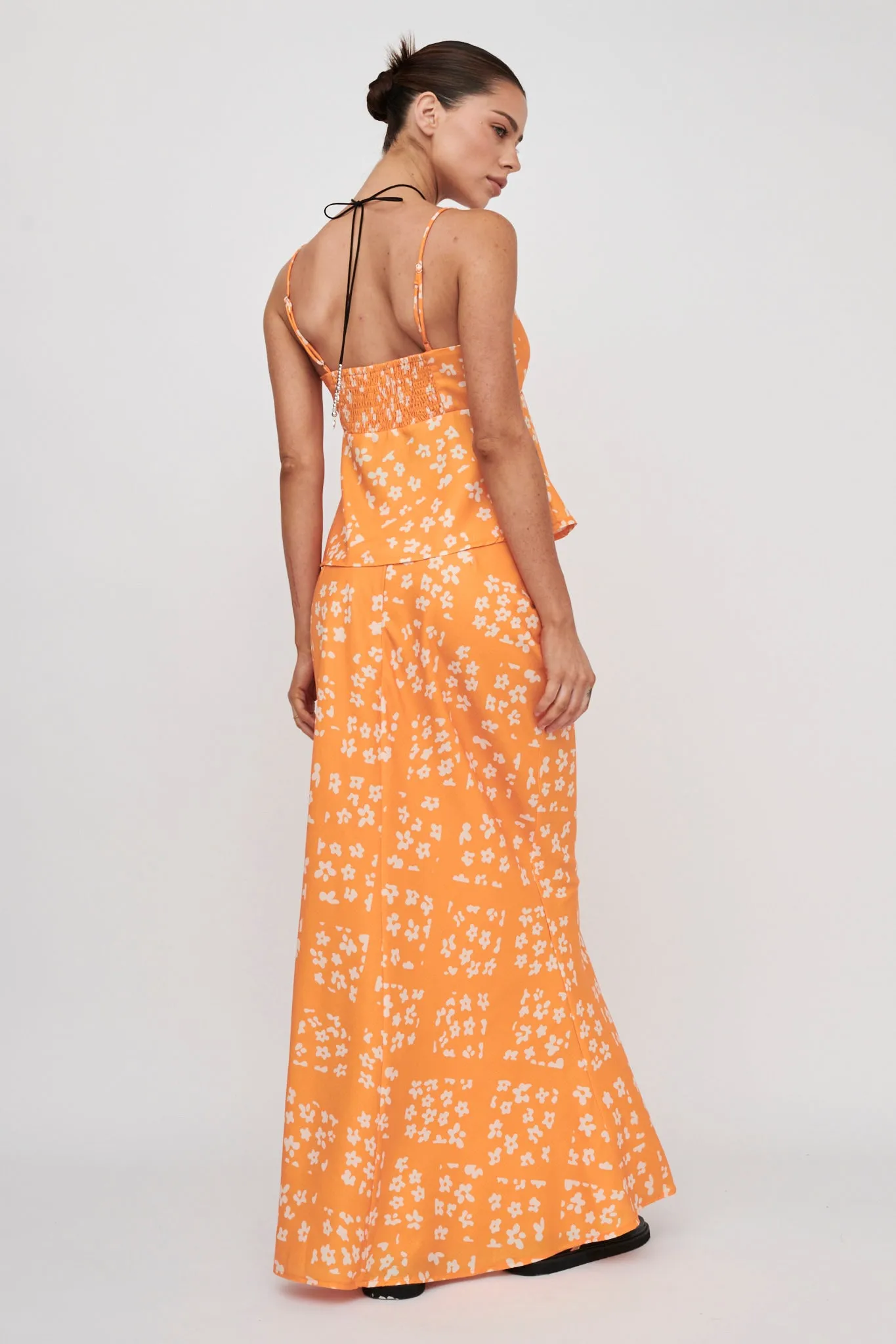 Heart & Soul Maxi Skirt Floral Orange