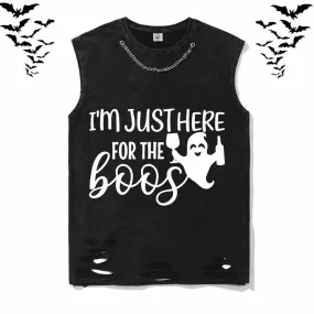 I’m Just Here For The Boos Cotton Vest Top