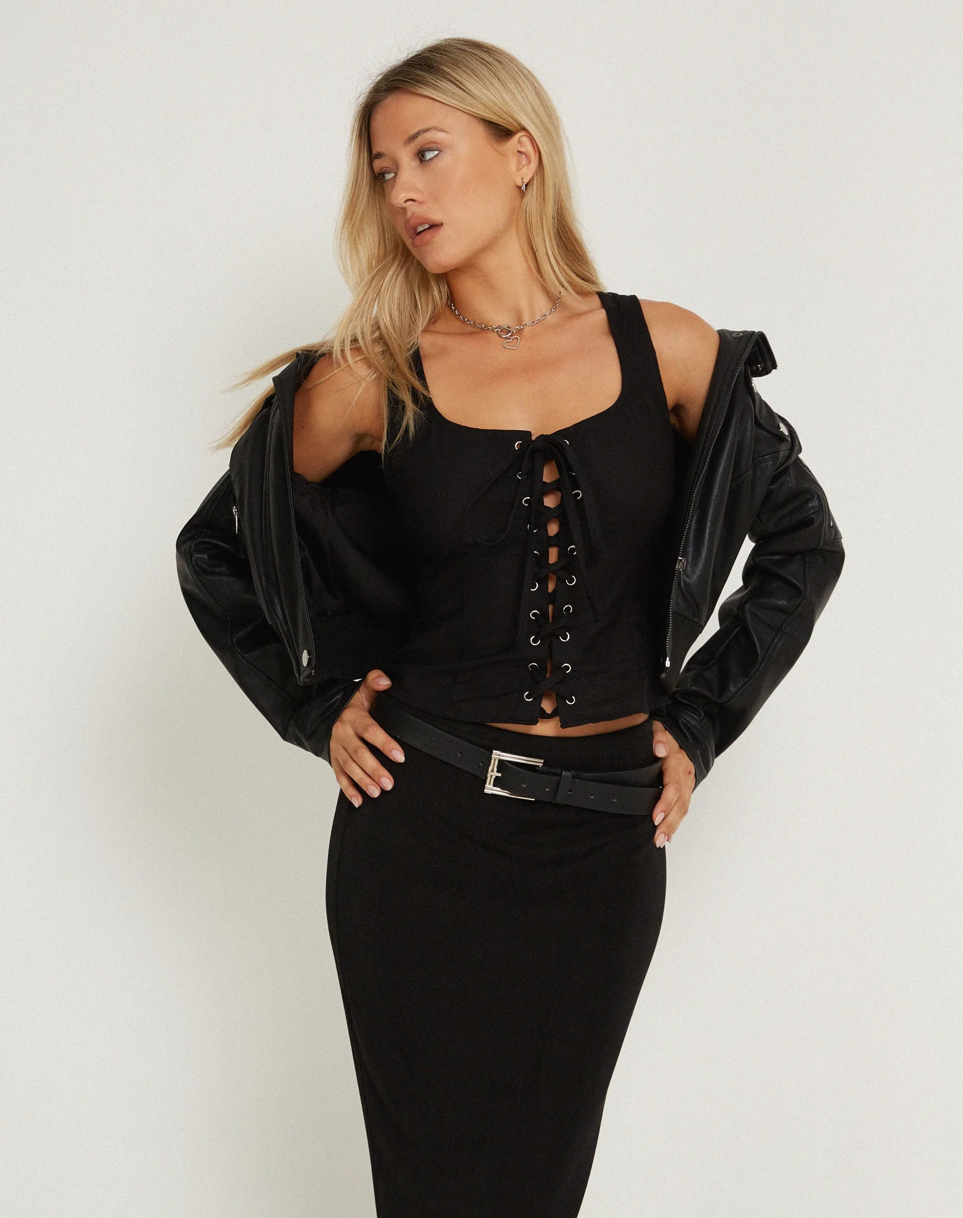 Inga Corset Top in Black