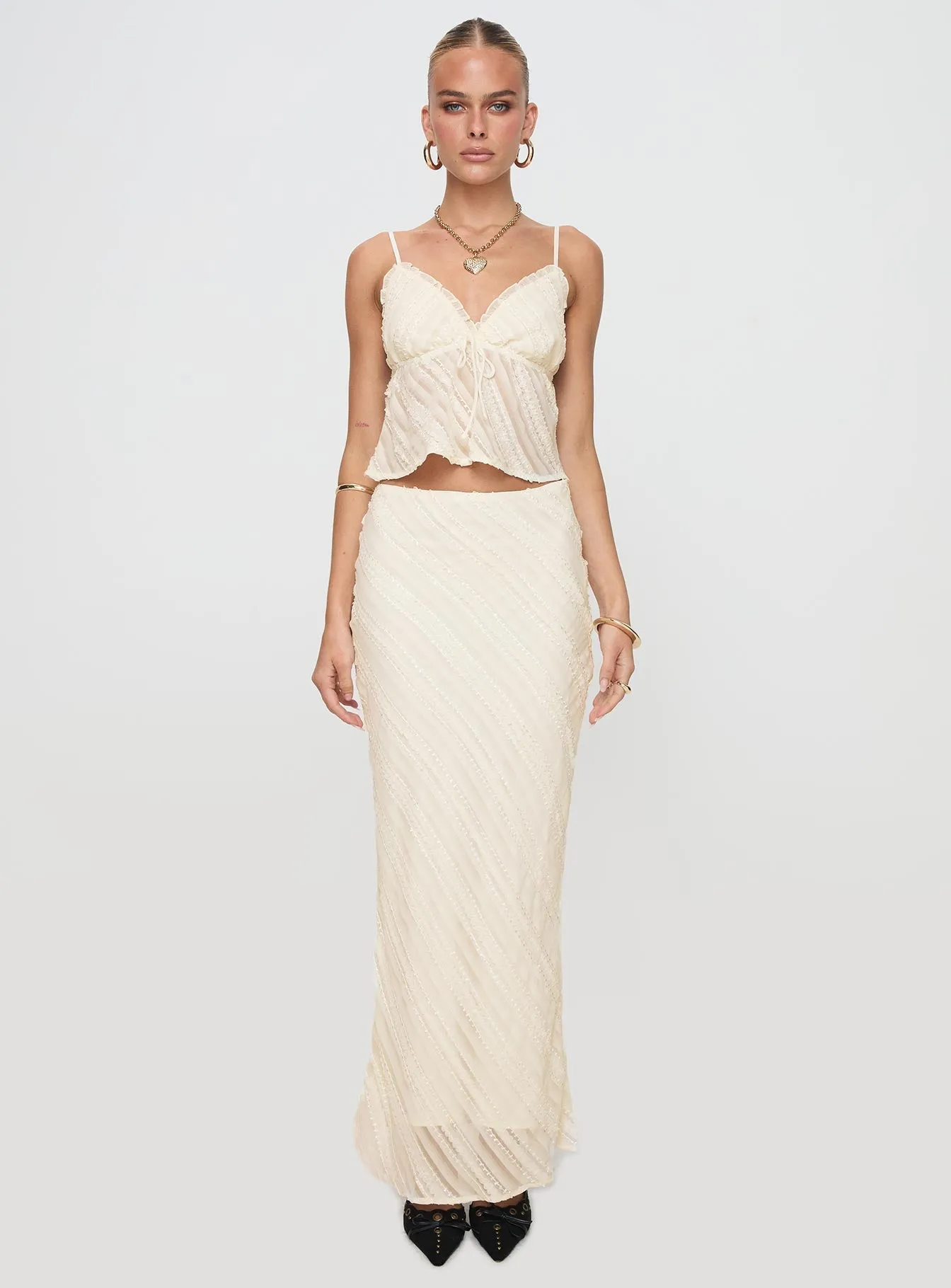 Jacintha Maxi Skirt Cream