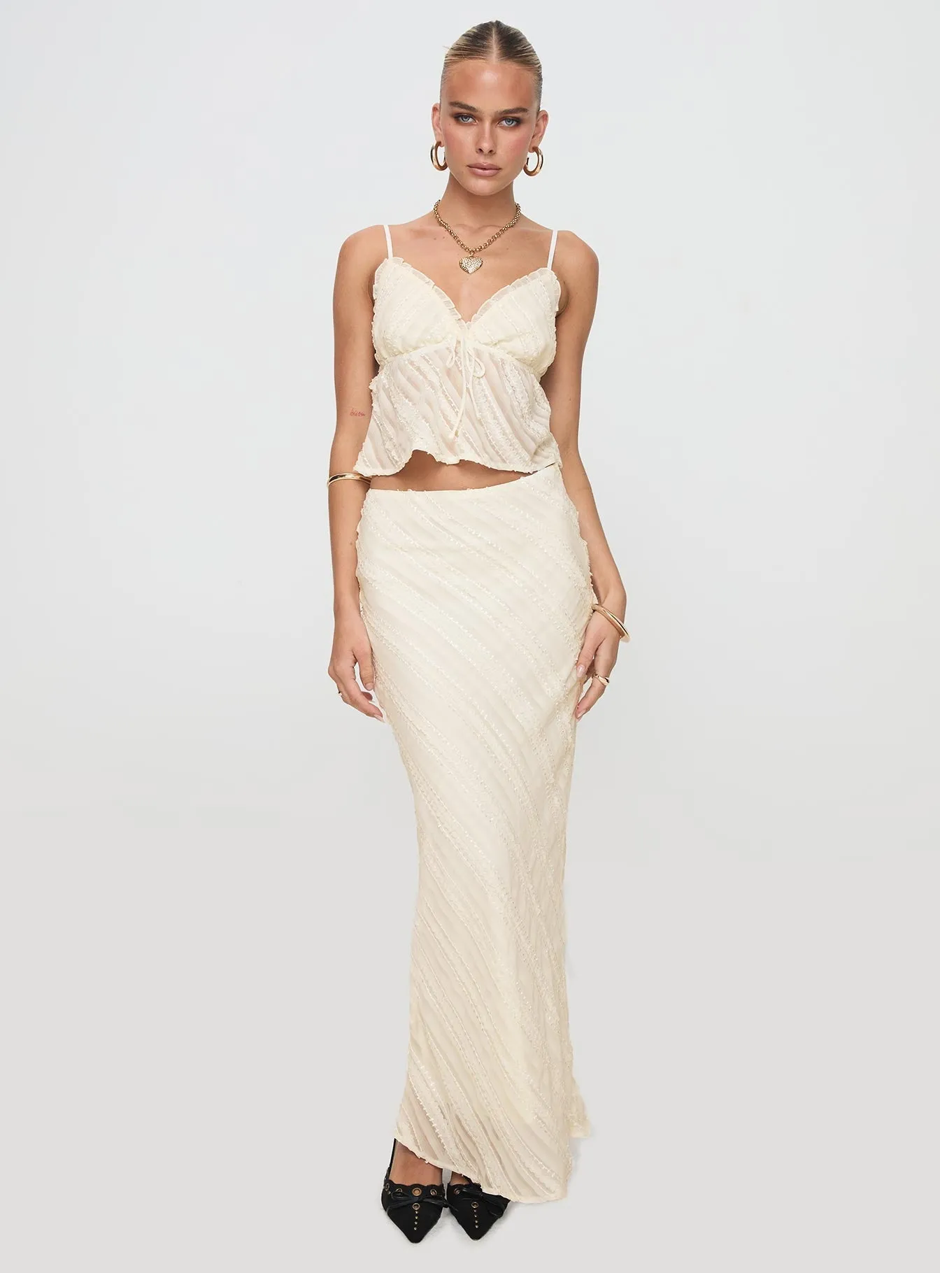 Jacintha Maxi Skirt Cream