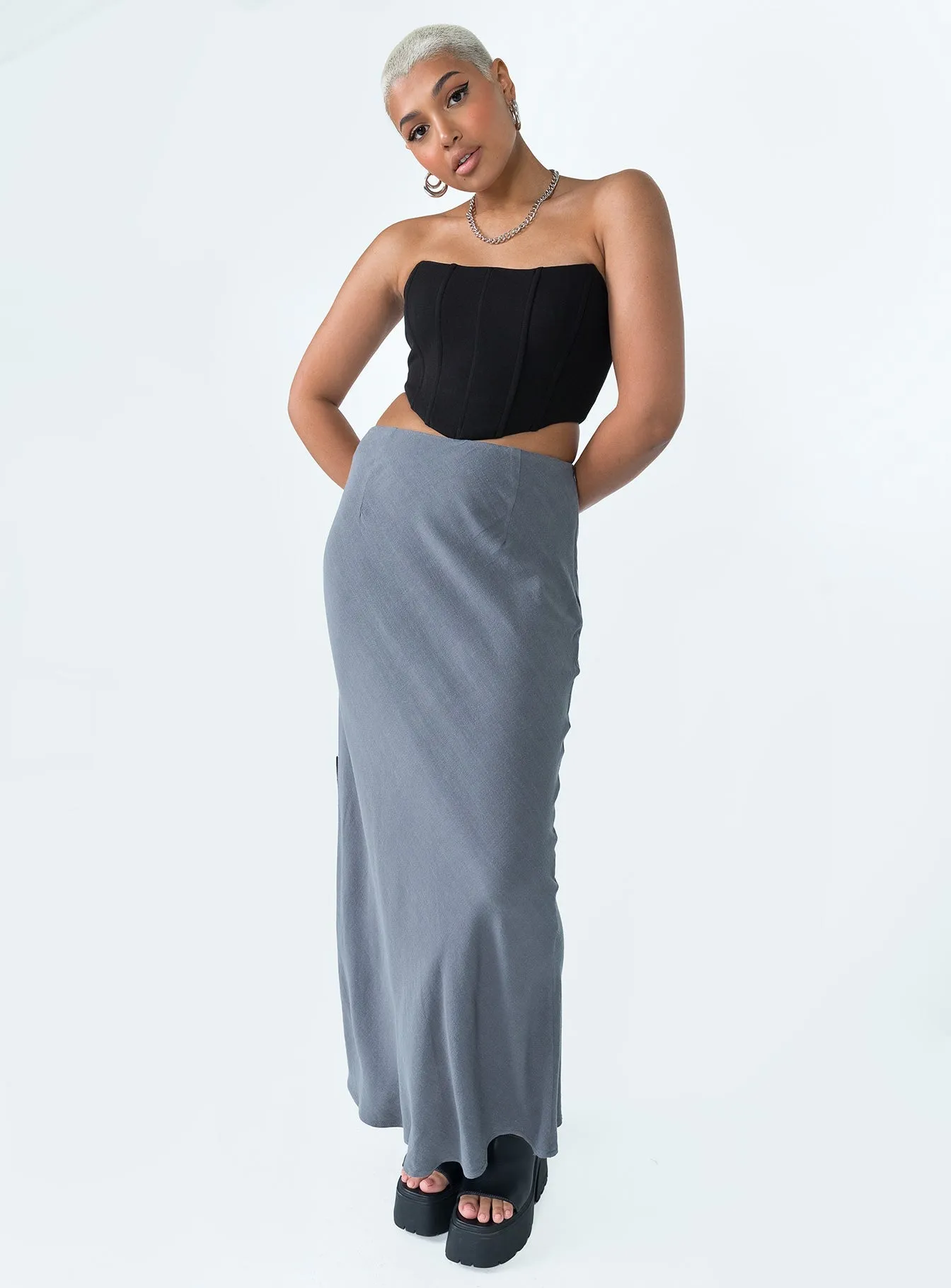 Jodie Maxi Skirt Grey