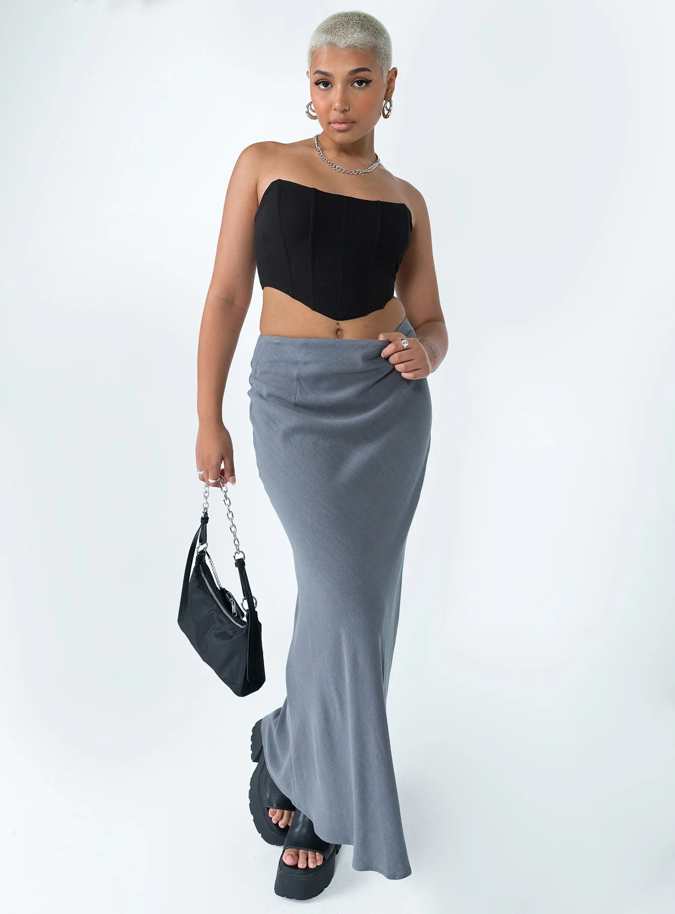 Jodie Maxi Skirt Grey