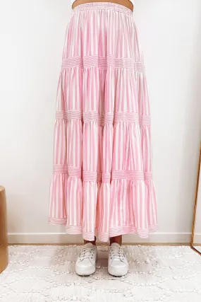 Keegan Maxi Skirt Pink Stripe