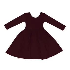 Kyte Baby Long Sleeve Twirl Dress in Burgundy