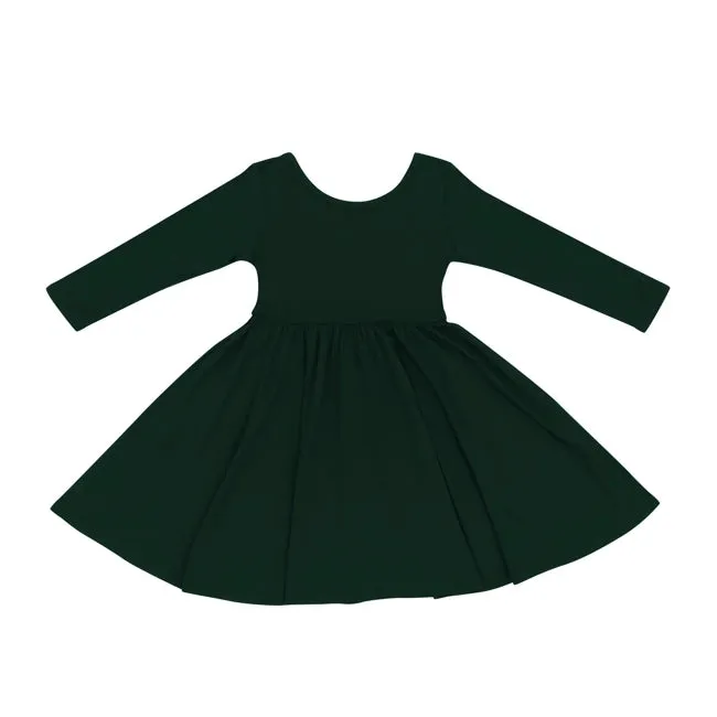 Kyte Baby Long Sleeve Twirl Dress in Evergreen