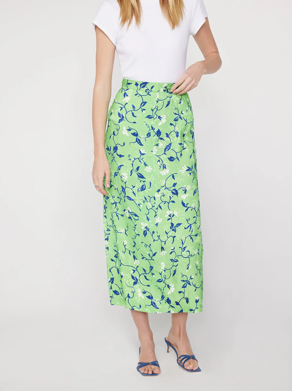 Laurel Green Vine Print Skirt