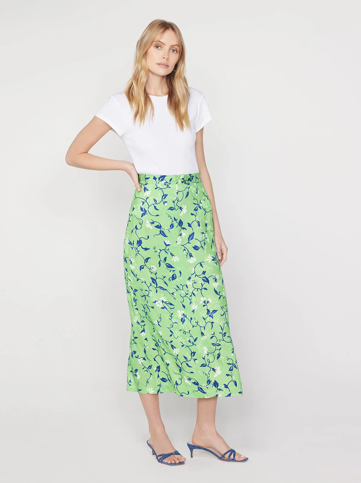 Laurel Green Vine Print Skirt