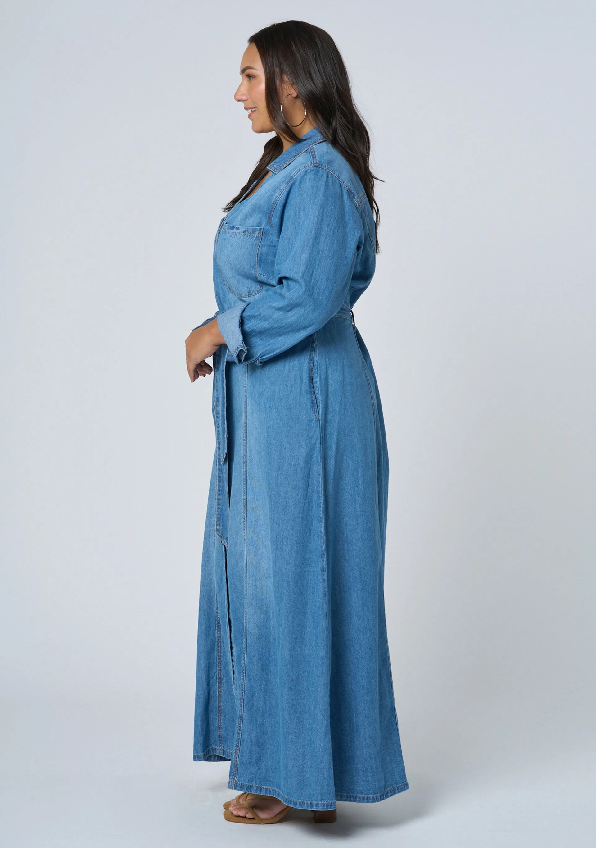 Leah Chambray Maxi Dress