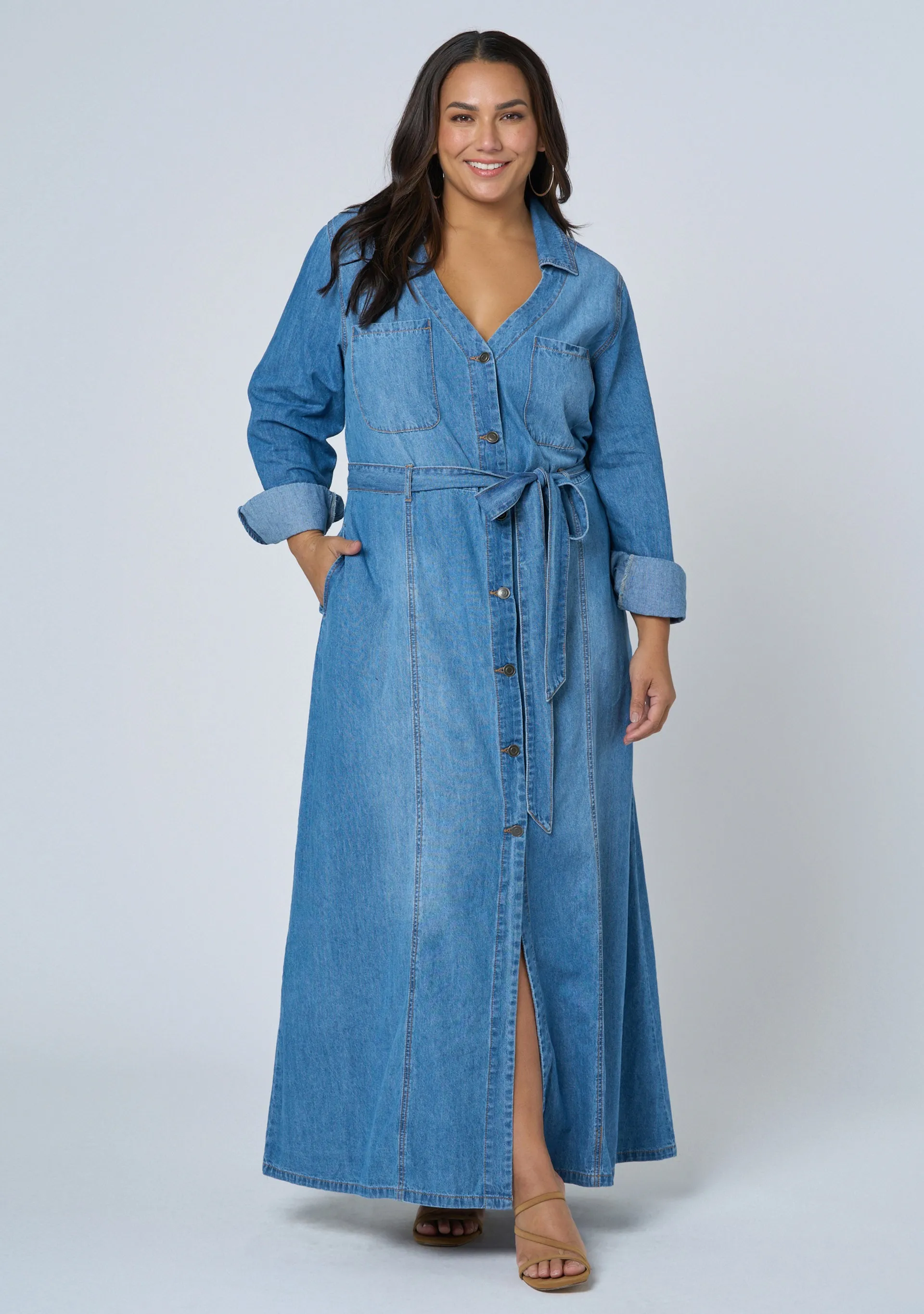 Leah Chambray Maxi Dress