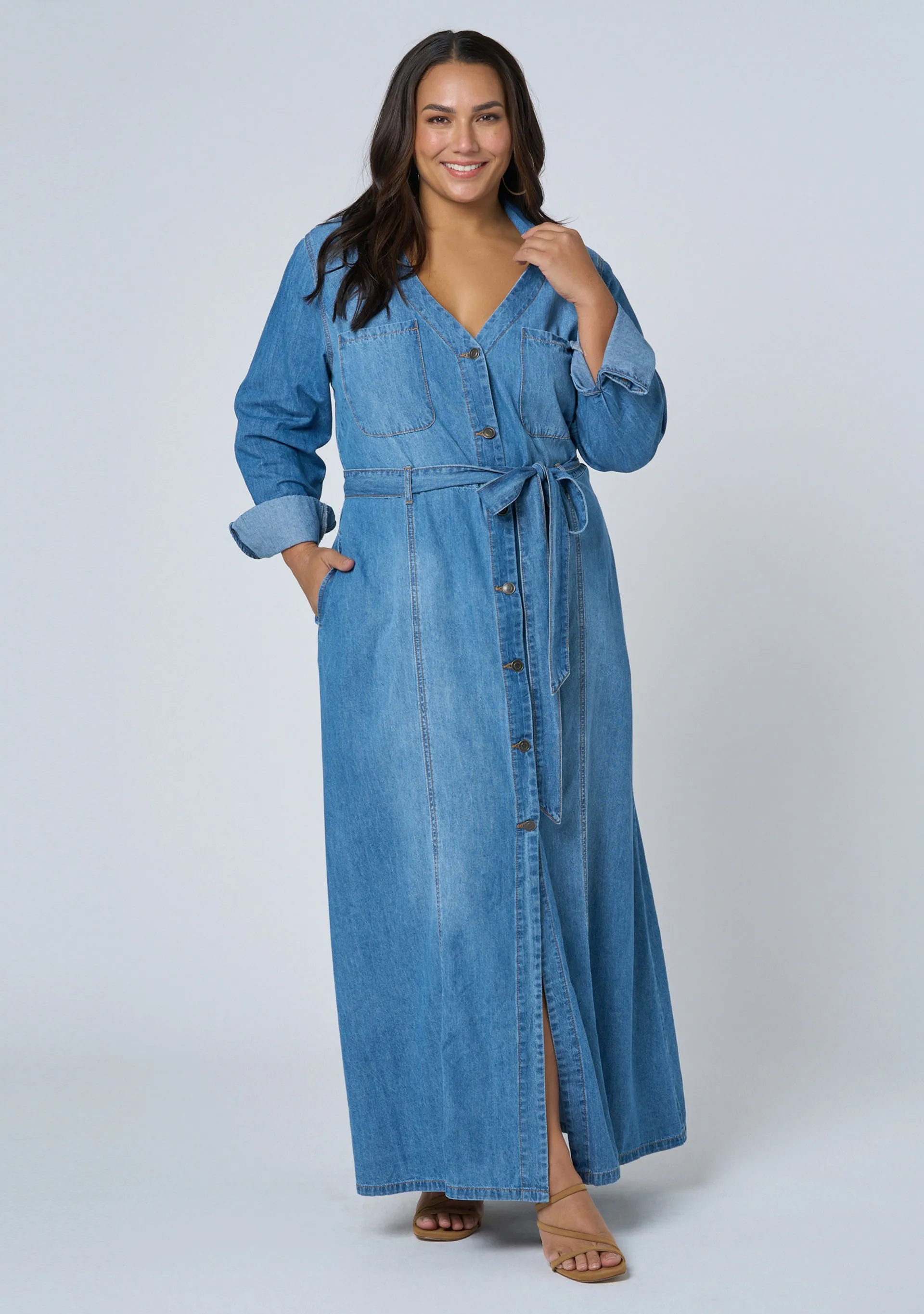 Leah Chambray Maxi Dress