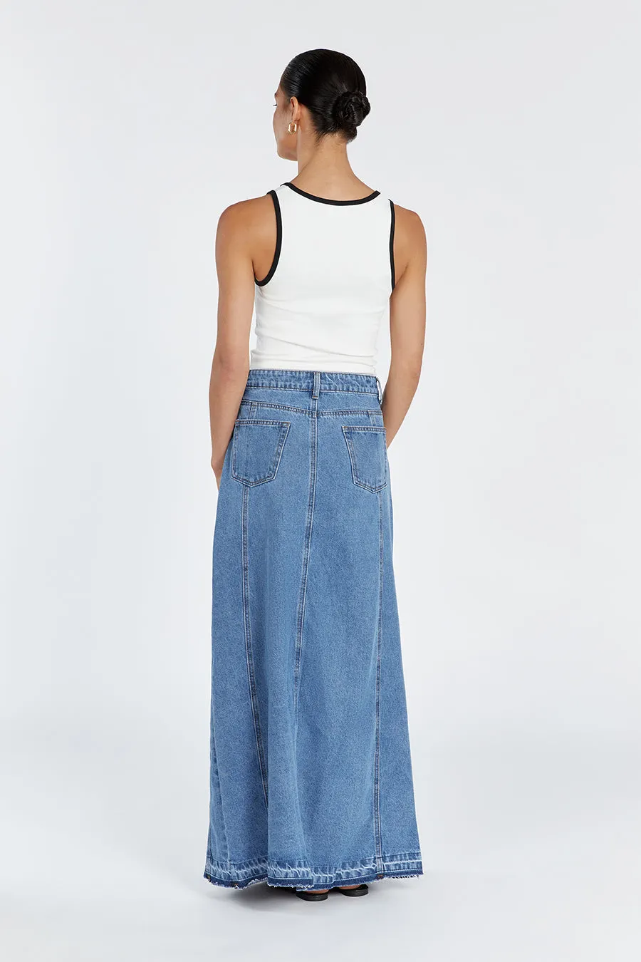 LENNON VINTAGE BLUE DENIM MAXI SKIRT