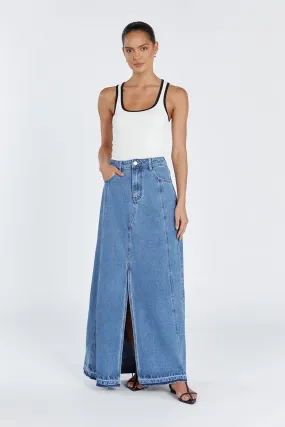 LENNON VINTAGE BLUE DENIM MAXI SKIRT