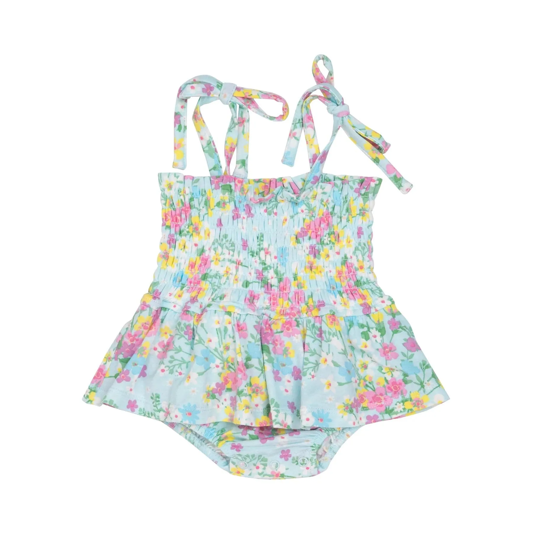 Little Buttercup Floral Smocked Bubble with Skirt