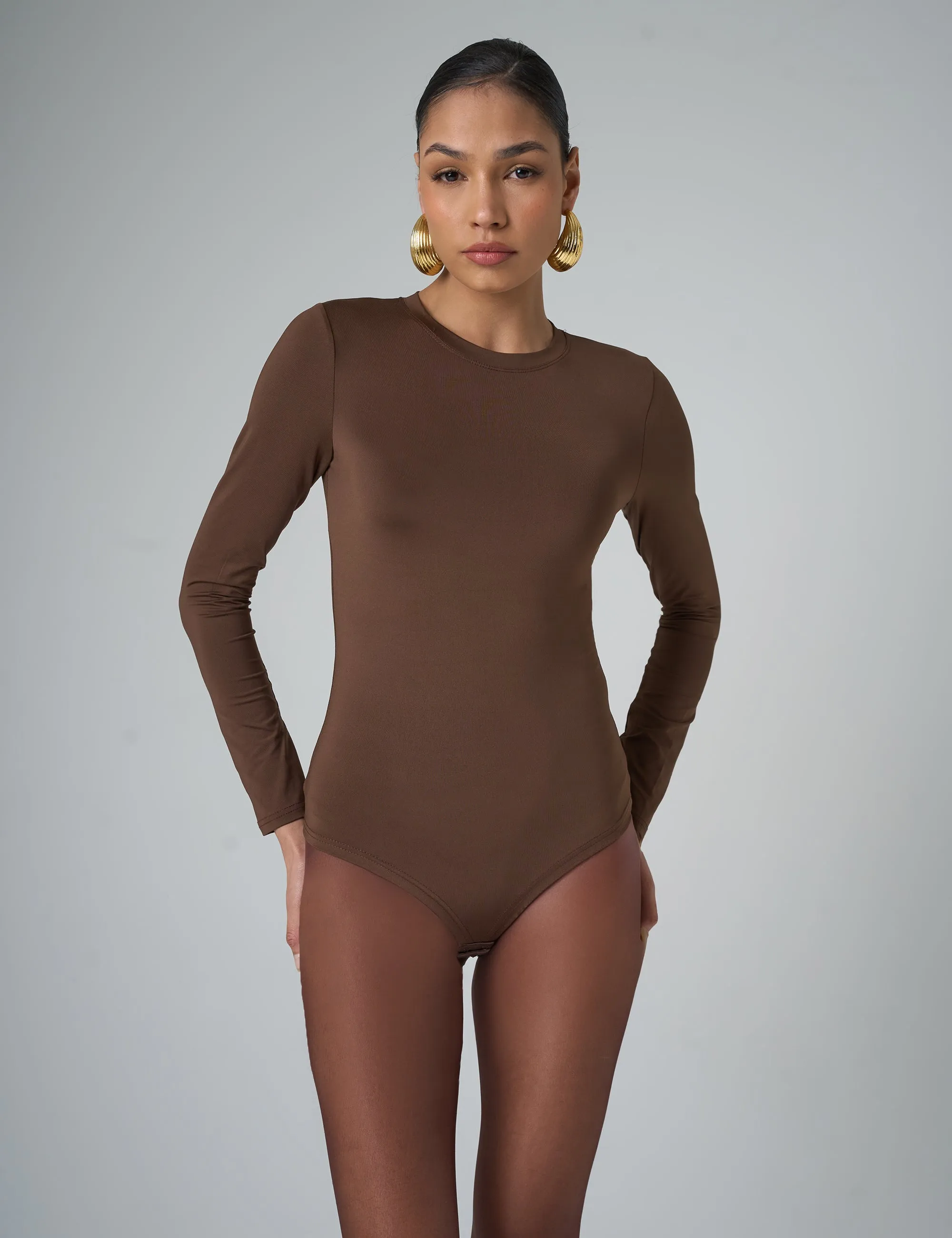 Long Sleeve Bodysuit Brown