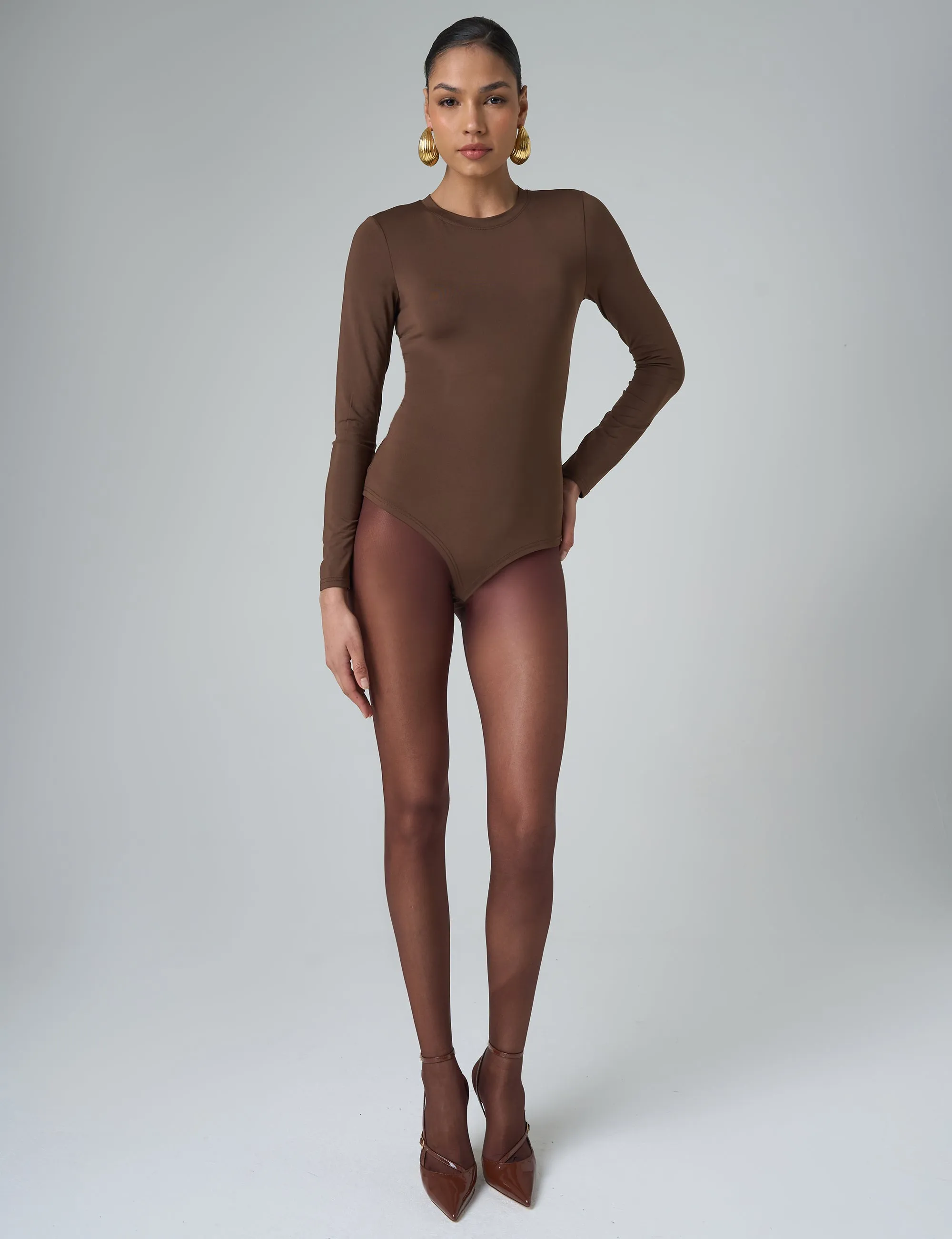 Long Sleeve Bodysuit Brown