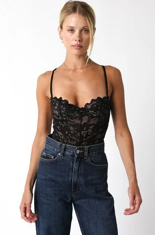 Lorraine Lace Heart Shaped Bodysuit