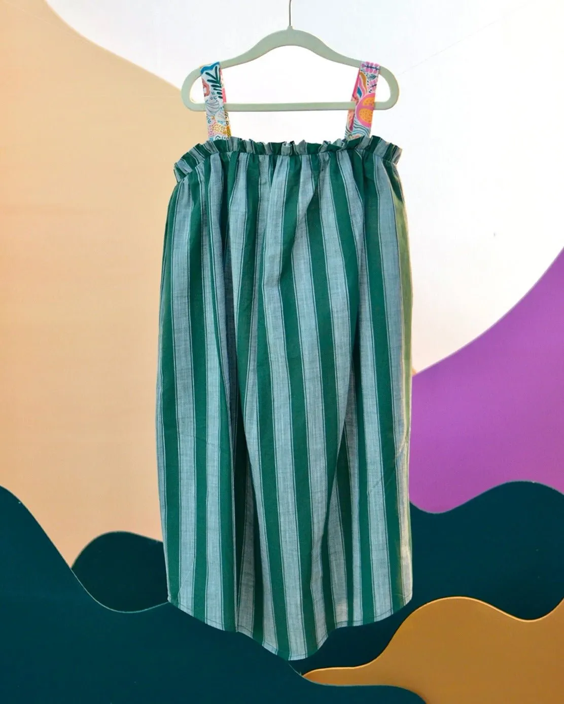 Lush Striped Tie- Up Maxi Dress