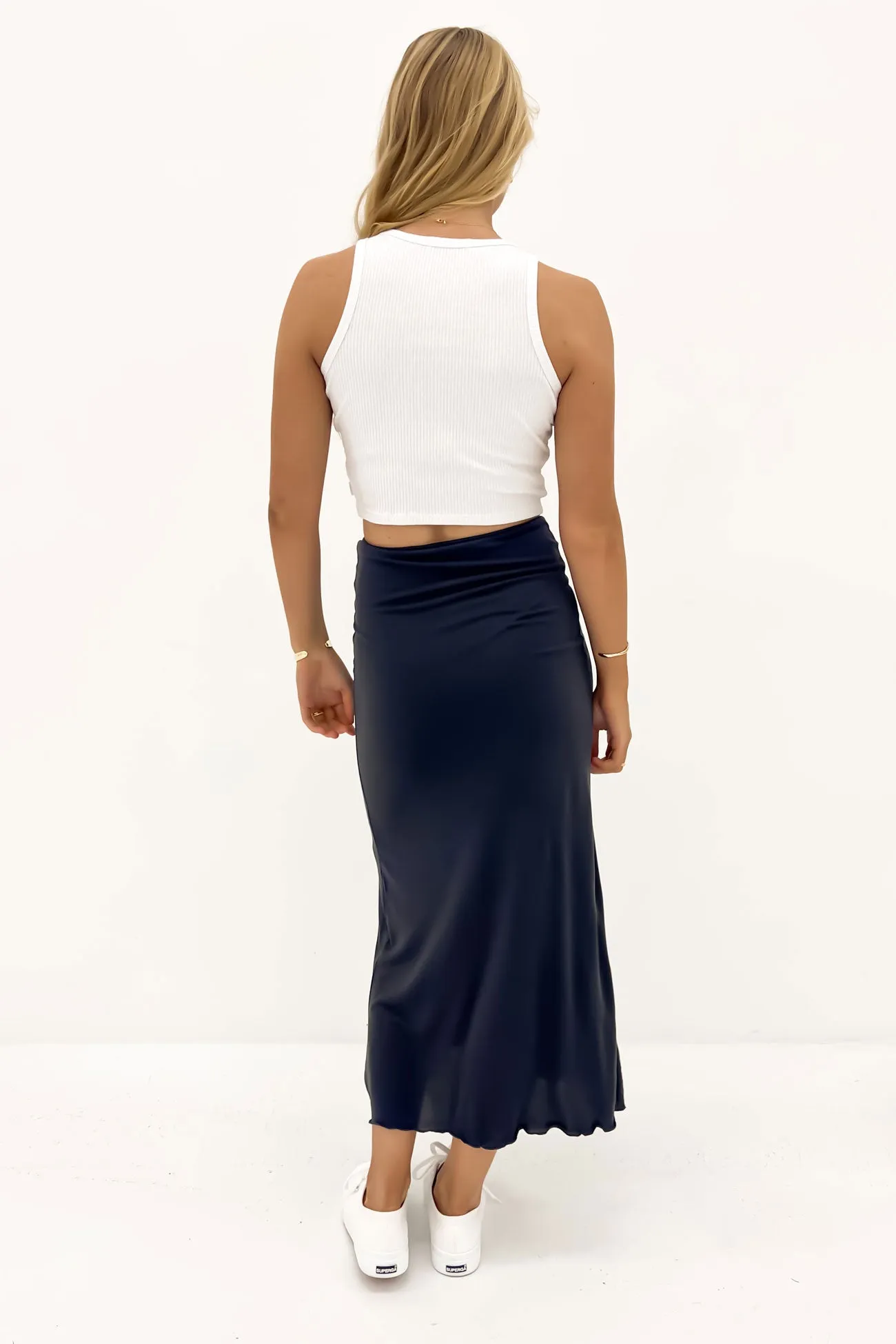 Luxe Maxi Skirt Steel