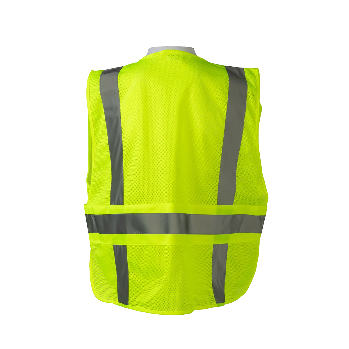 LVM2-LPSV ANSI Class 2 All Lime Mesh Expandable 5-Point Breakaway Public Safety Vest