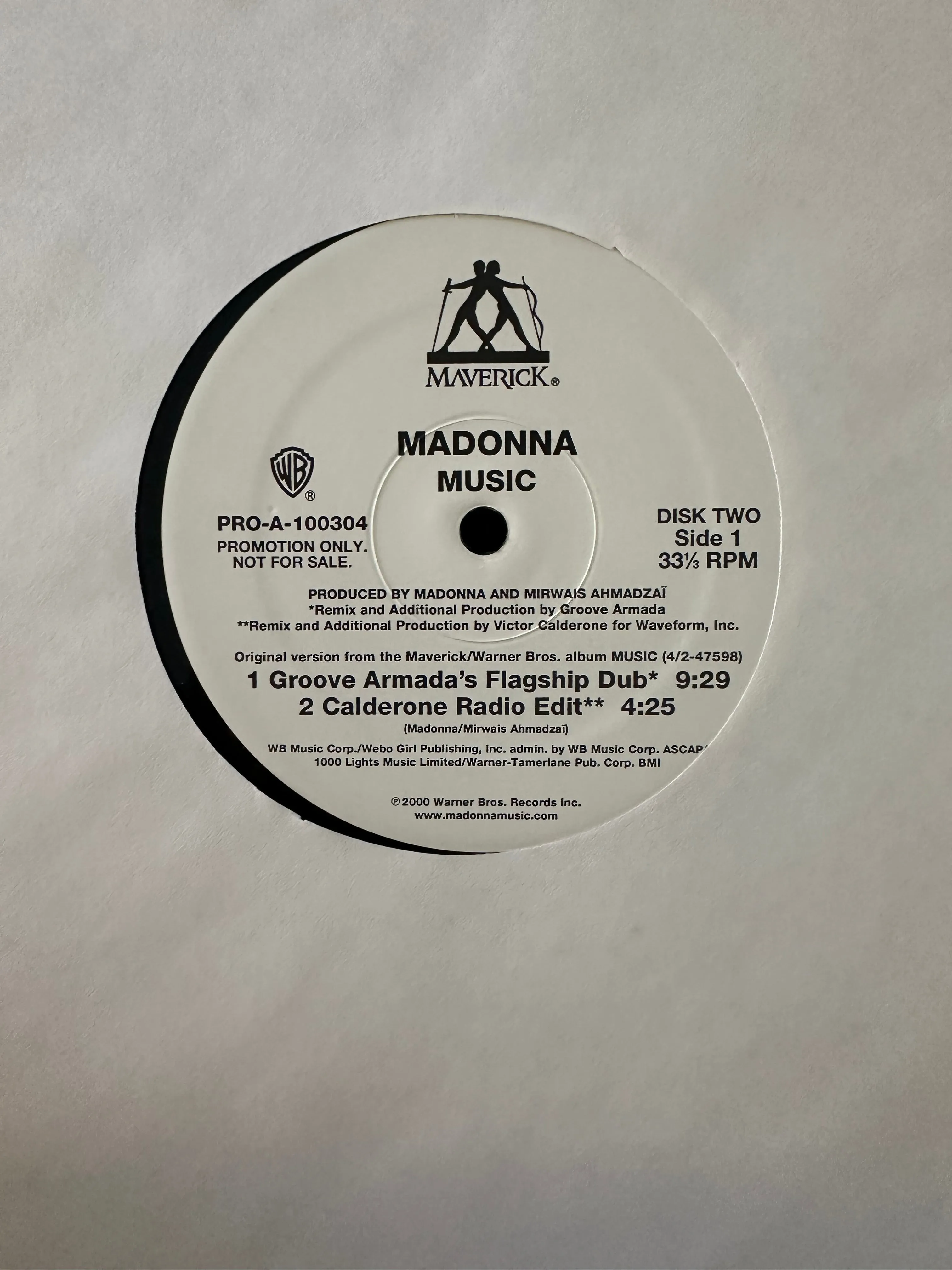 Madonna - MUSIC 2X12" Promotional LP Vinyl (includes 3 exclusive mixes) - Used