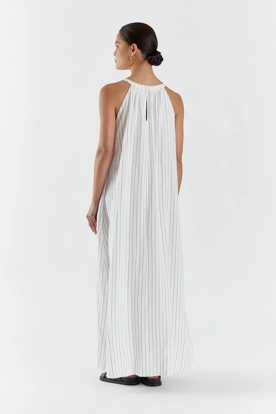 MARCEL WHITE HIGH NECK MAXI DRESS