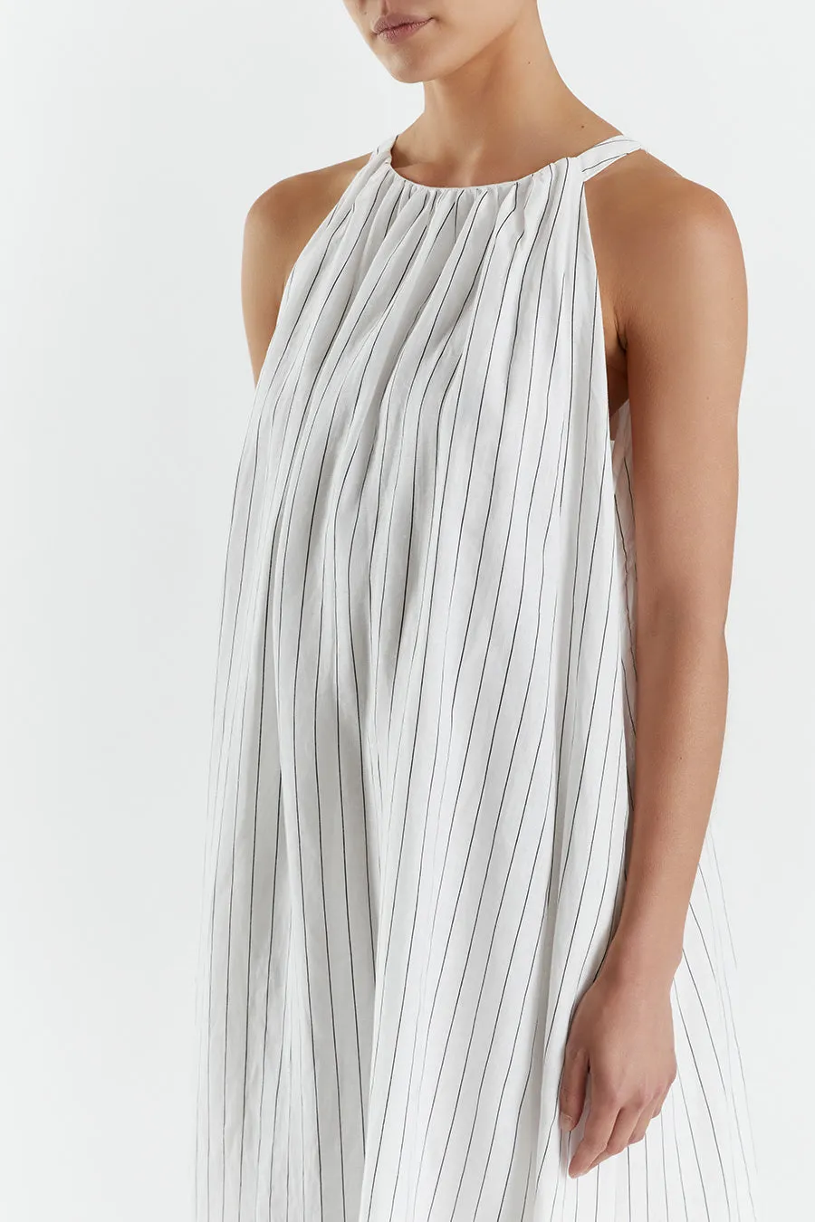 MARCEL WHITE HIGH NECK MAXI DRESS