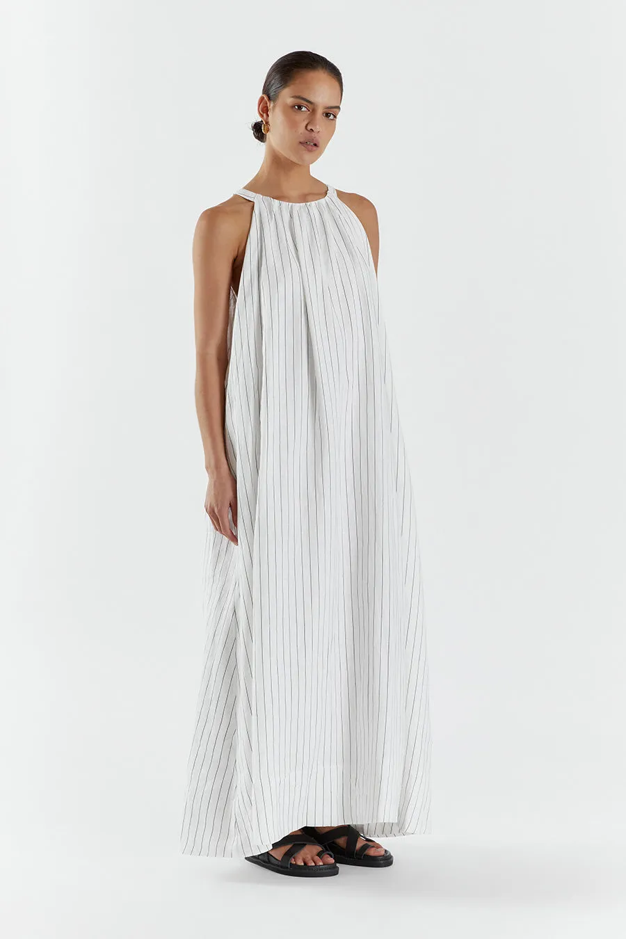 MARCEL WHITE HIGH NECK MAXI DRESS