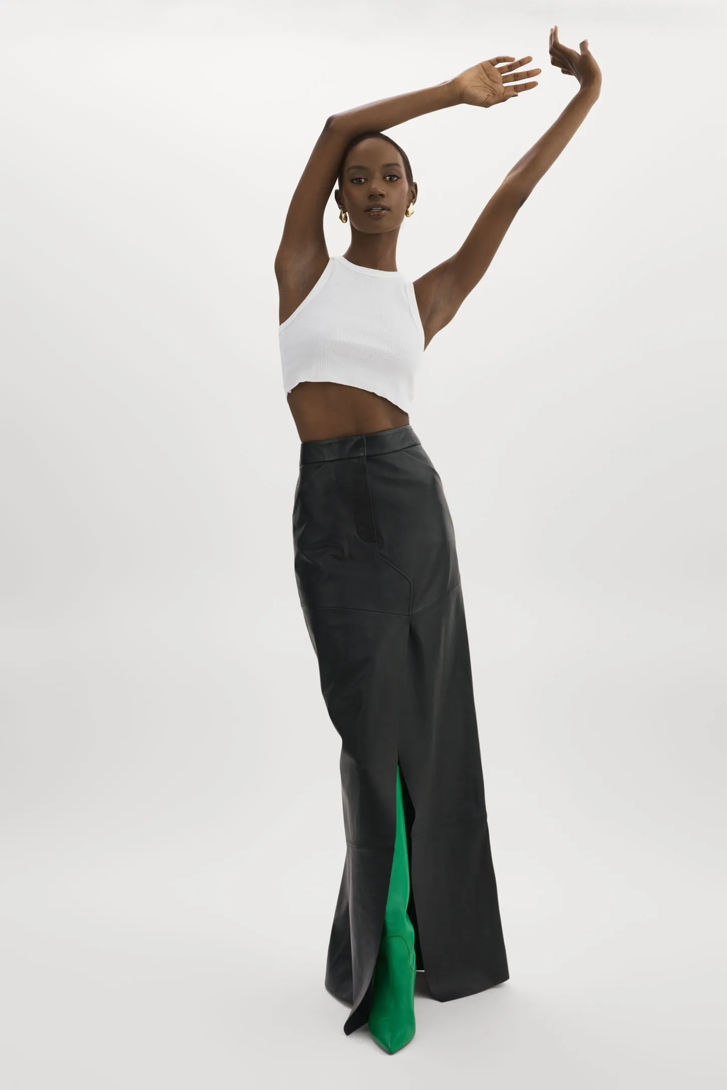 MARIETTE | Leather Maxi Skirt