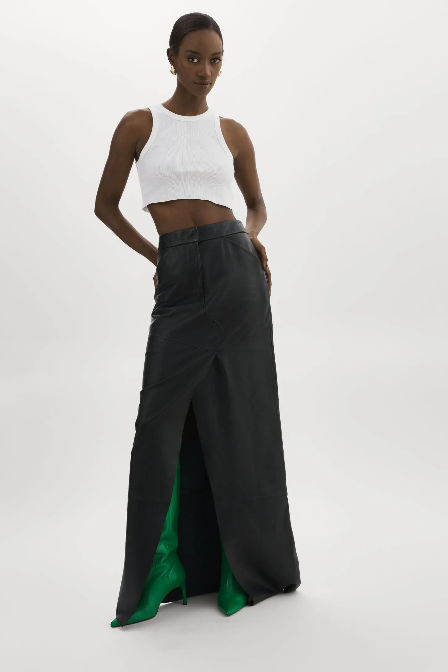 MARIETTE | Leather Maxi Skirt