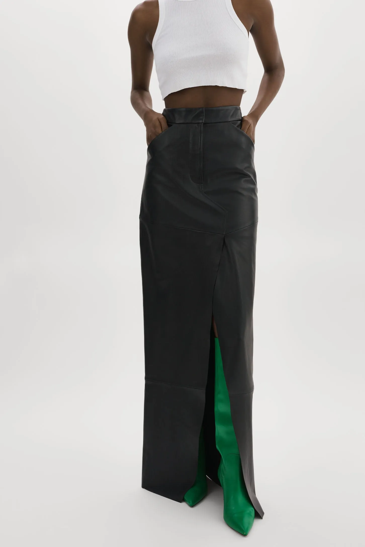 MARIETTE | Leather Maxi Skirt