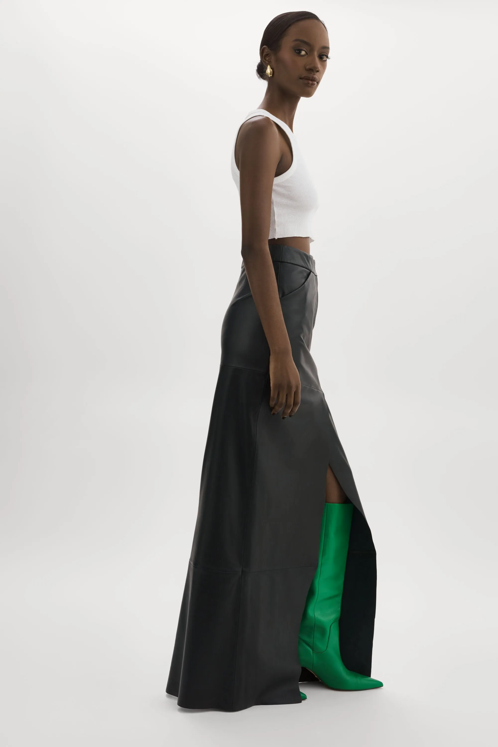 MARIETTE | Leather Maxi Skirt