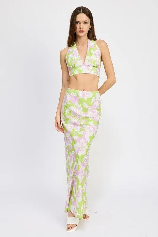 Maxi Floral Bias Skirt