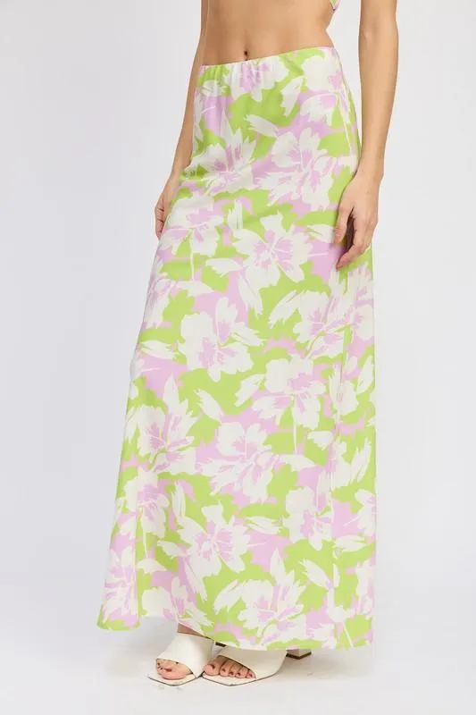 Maxi Floral Bias Skirt