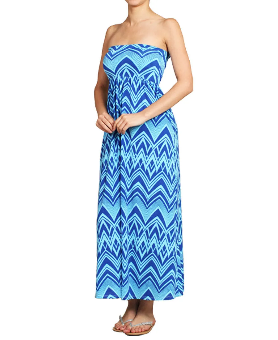 Maxi Skirt Convertible Dress Blue Tribal