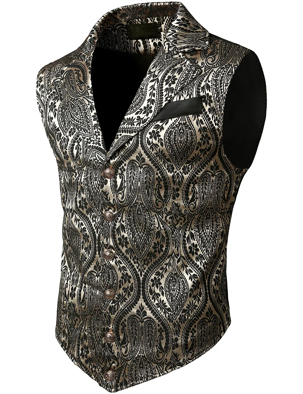 Mens Victorian Suit Vest Paisley Vintage Steampunk Gothic Waistcoat Vest