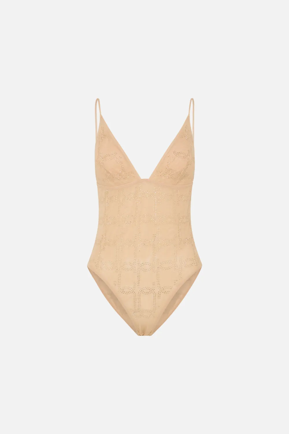 MESH TRI BODYSUIT SOLID NUDE