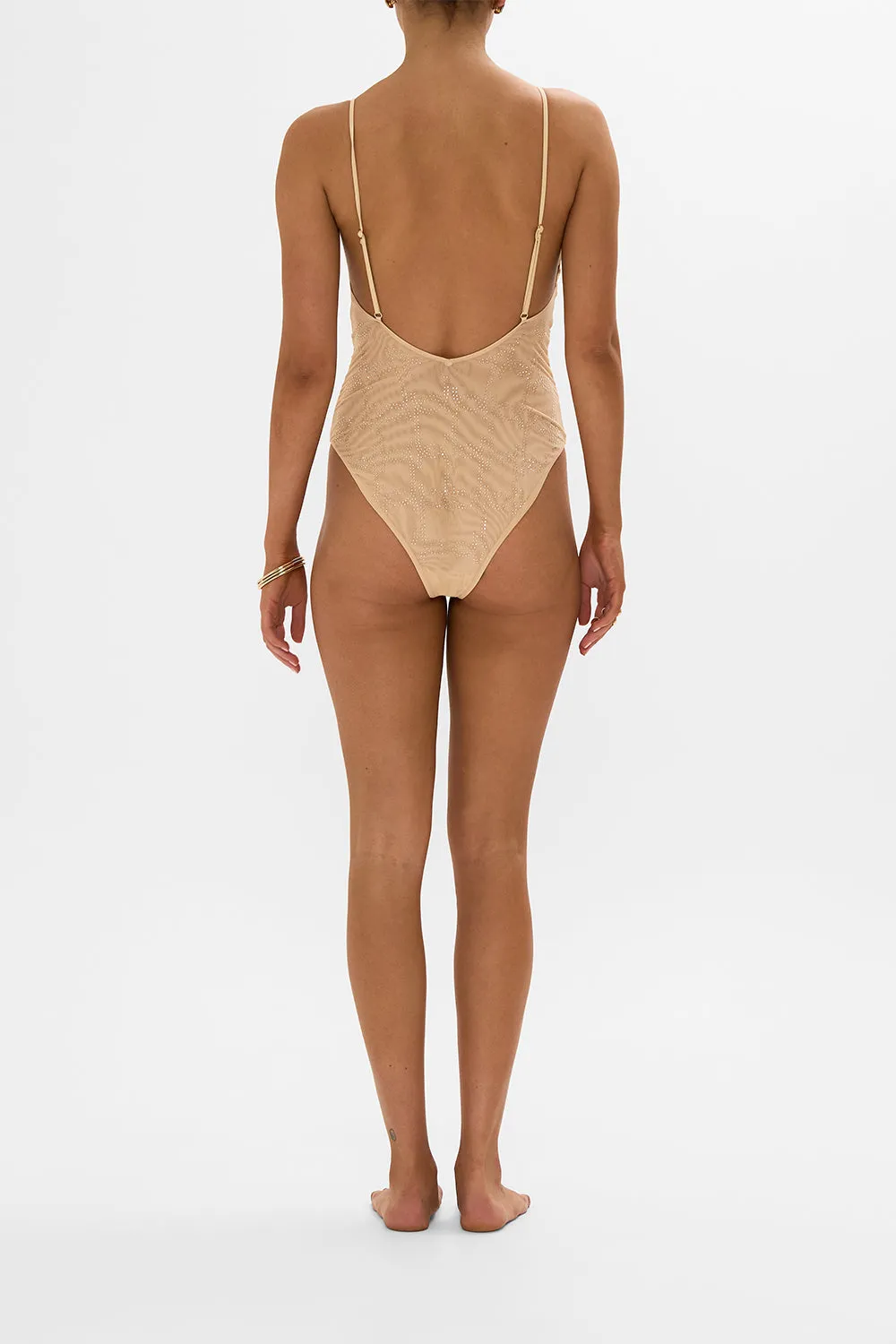 MESH TRI BODYSUIT SOLID NUDE