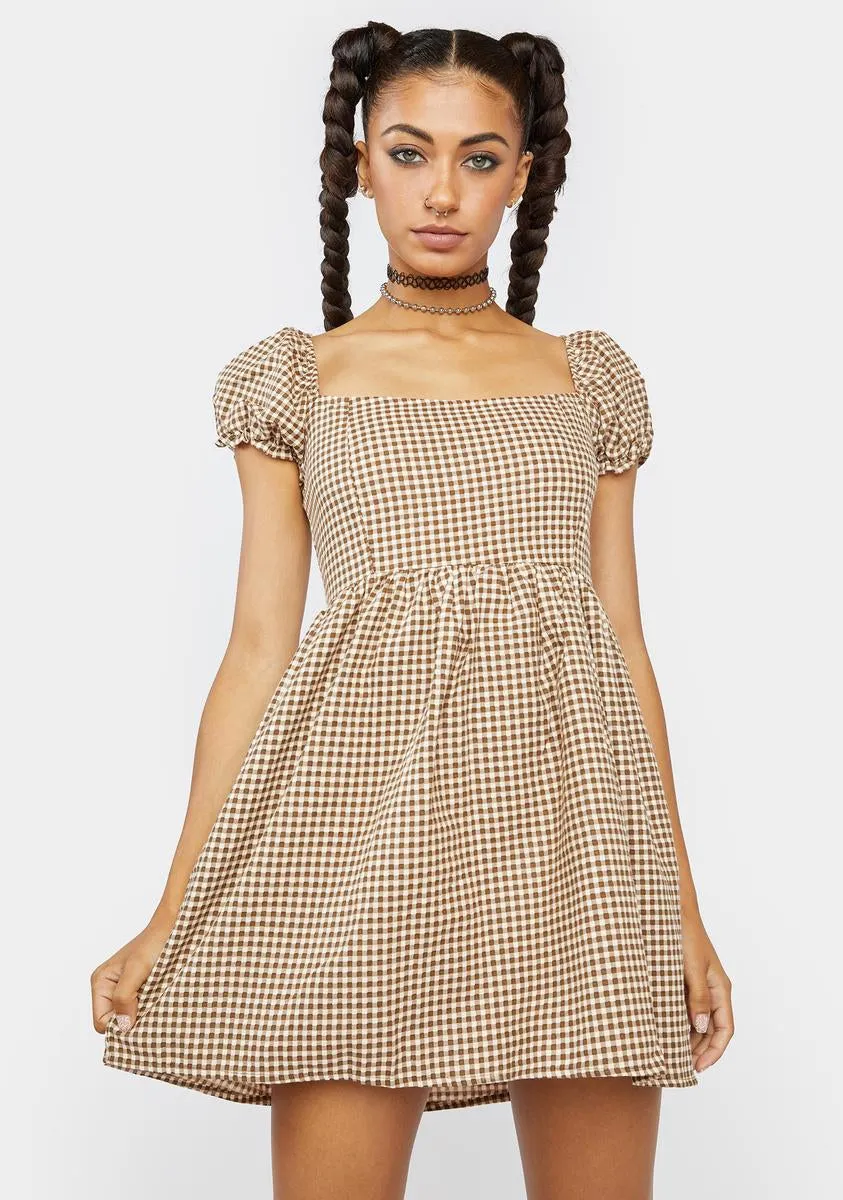 Mini Gingham Saunder Babydoll Dress