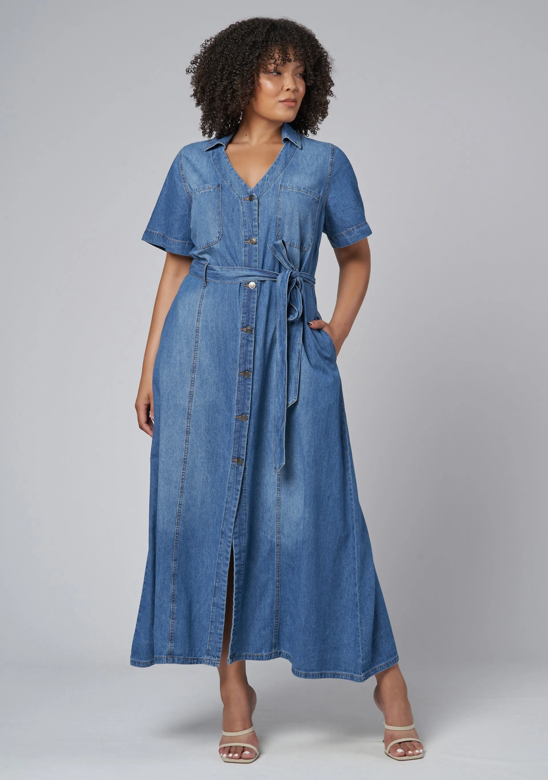 Naomi Chambray Maxi Dress