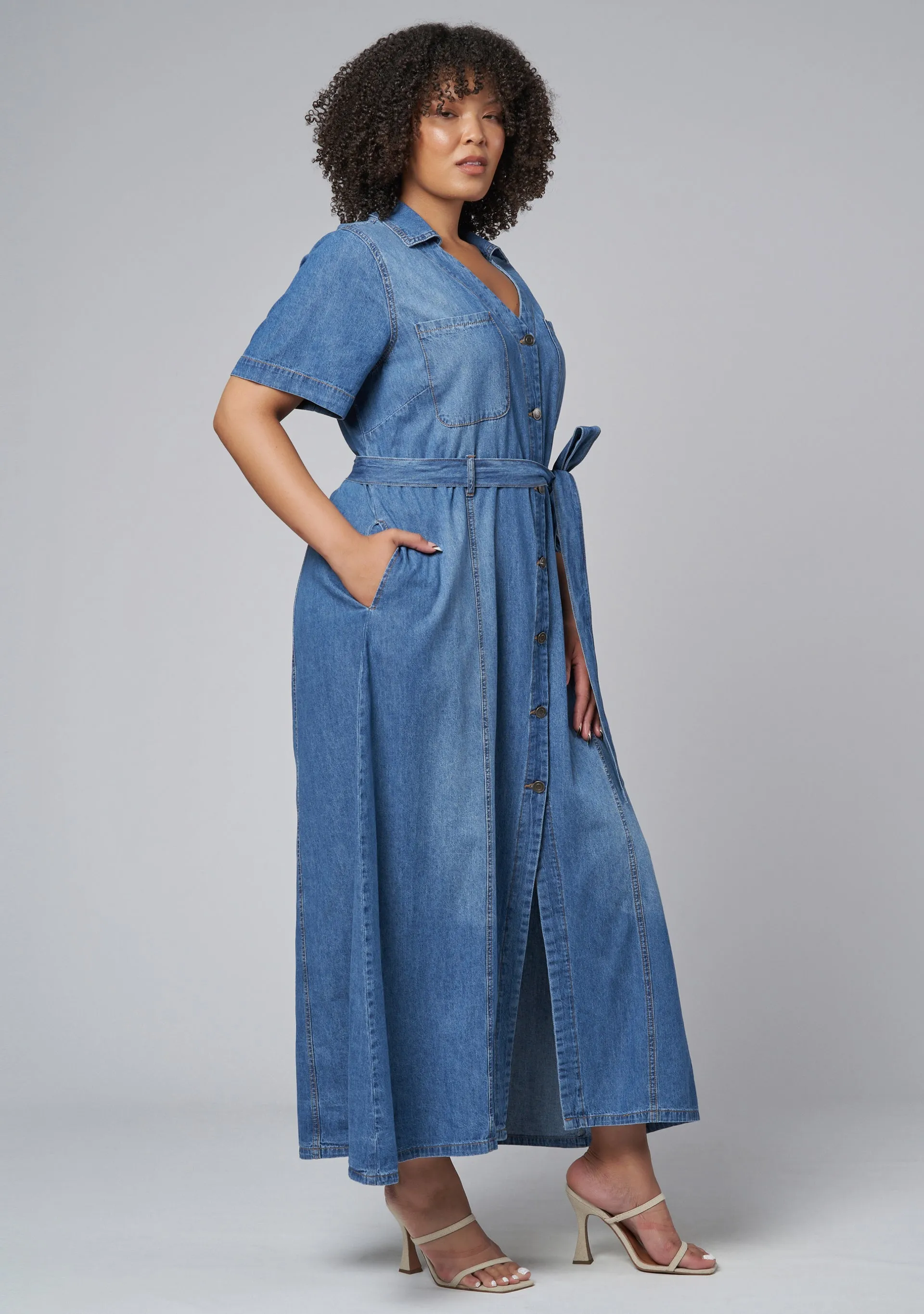 Naomi Chambray Maxi Dress