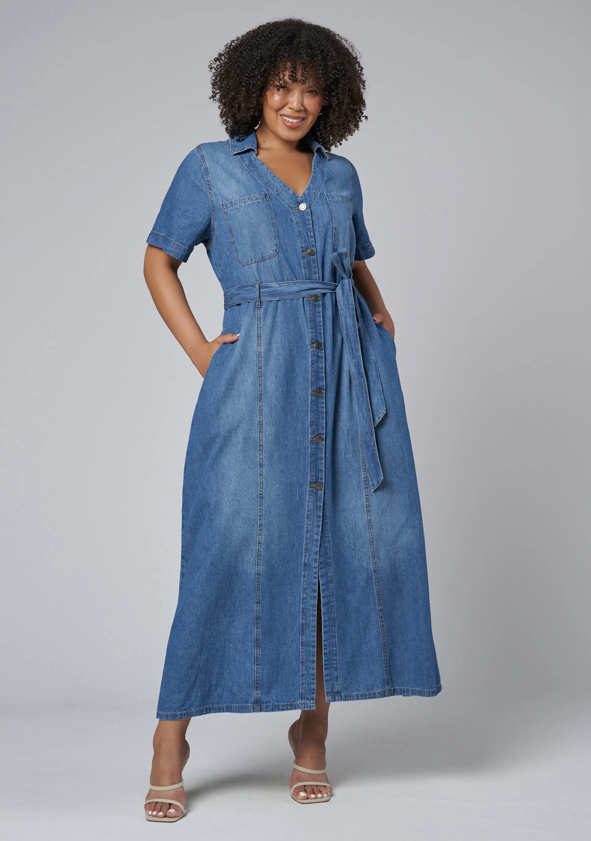 Naomi Chambray Maxi Dress