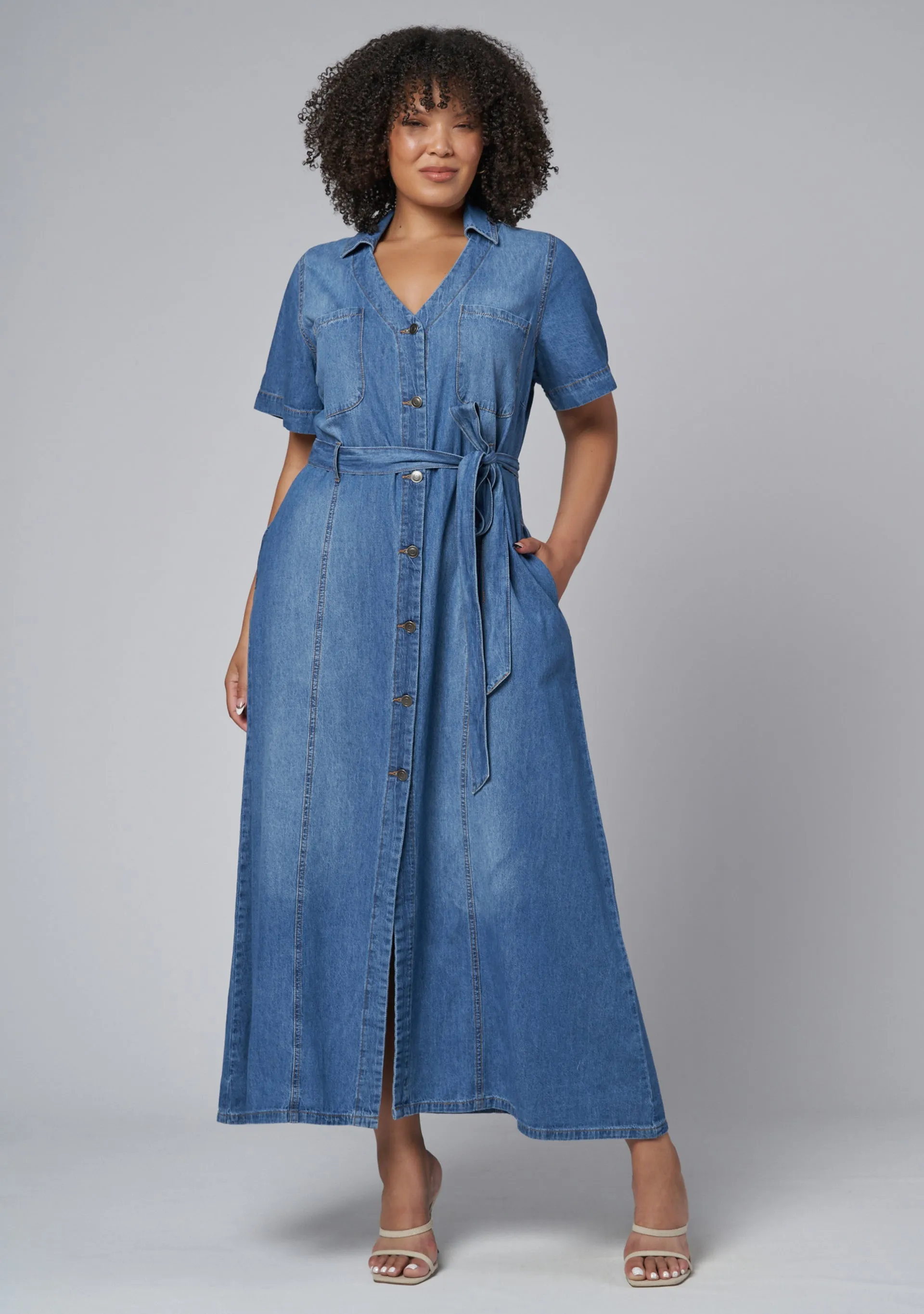 Naomi Chambray Maxi Dress