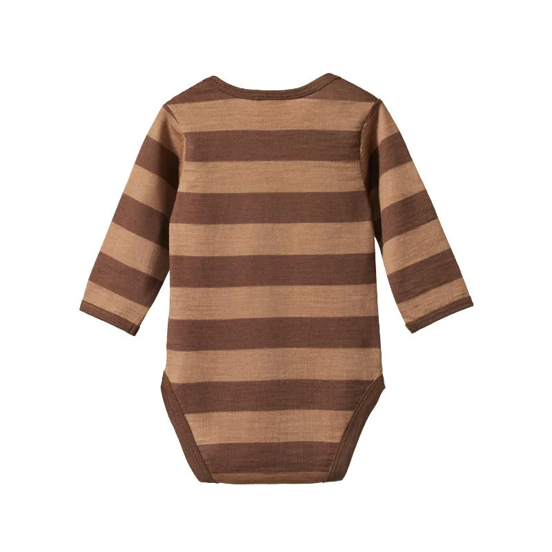 Nature Baby LS Bodysuit Merino - Bear Bold Stripe