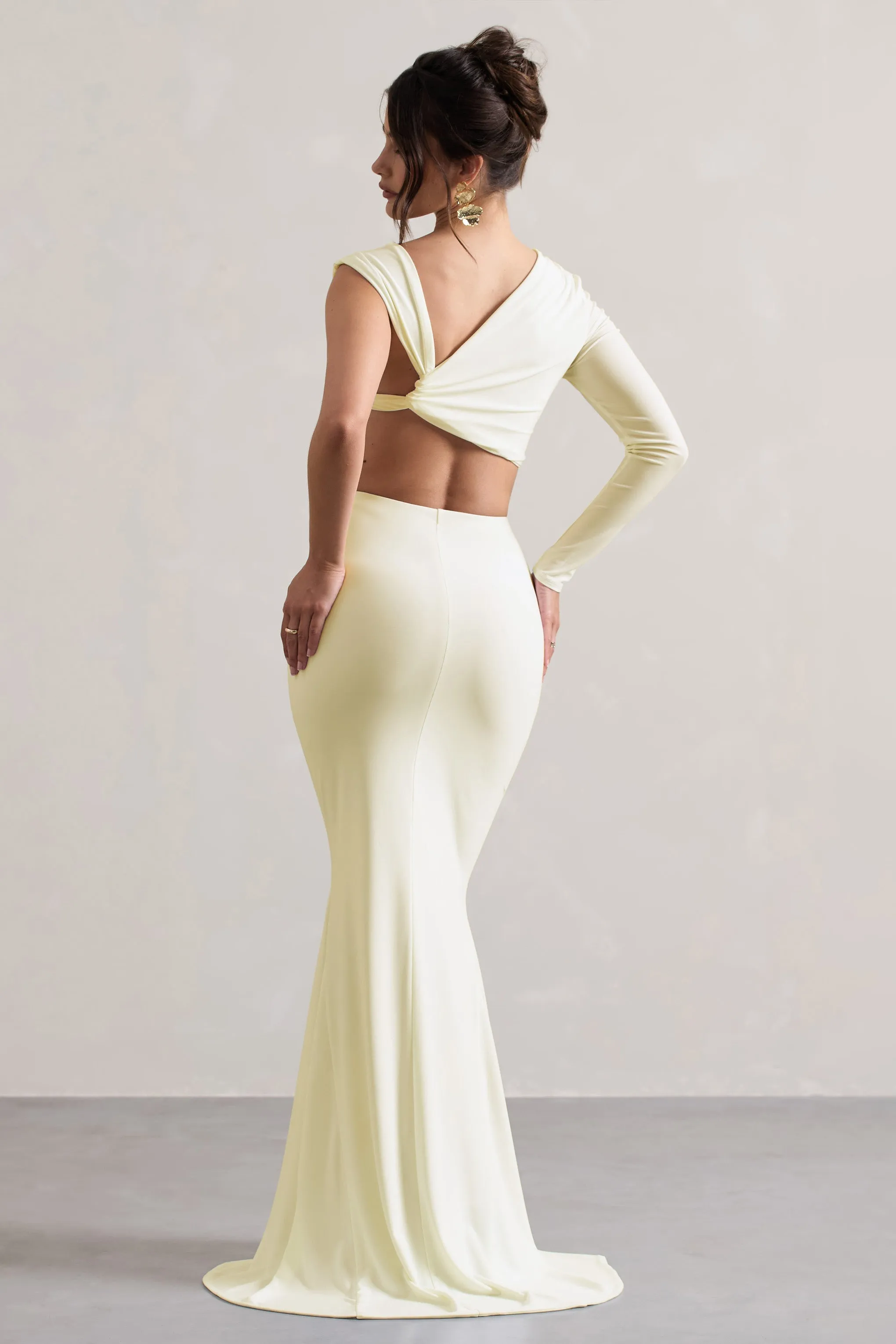 Neomie | Cream Fishtail Maxi Skirt