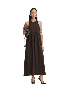 Ninety Percent gathered maxi dress black