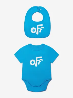 Off-White Baby Boys Bodysuit And Bib Set in Blue